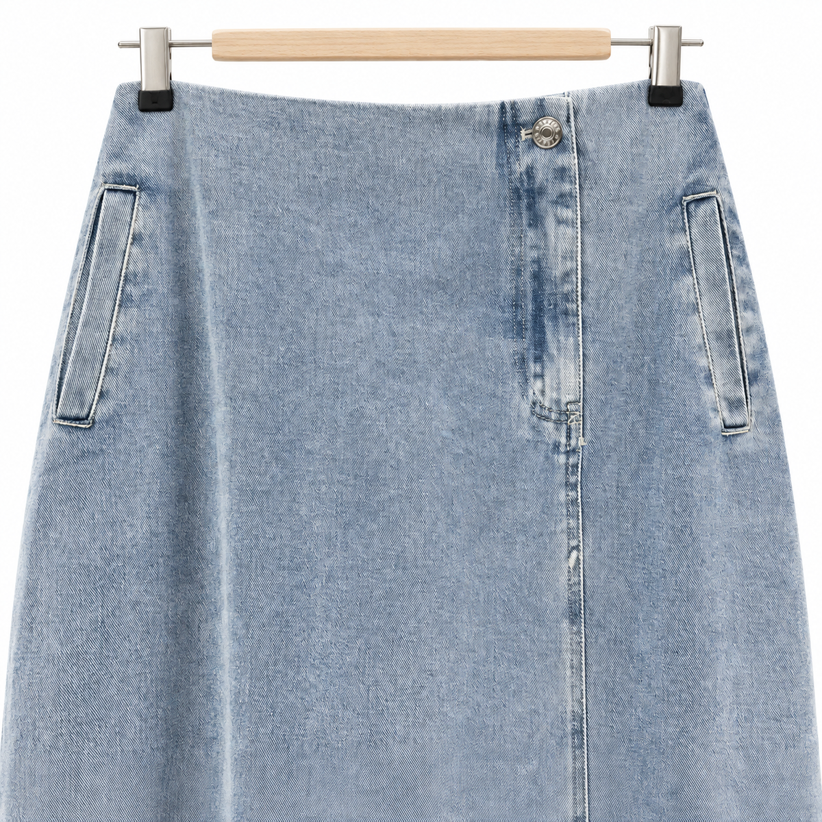Jupe longue en jean asymétrique – Bleu clair
