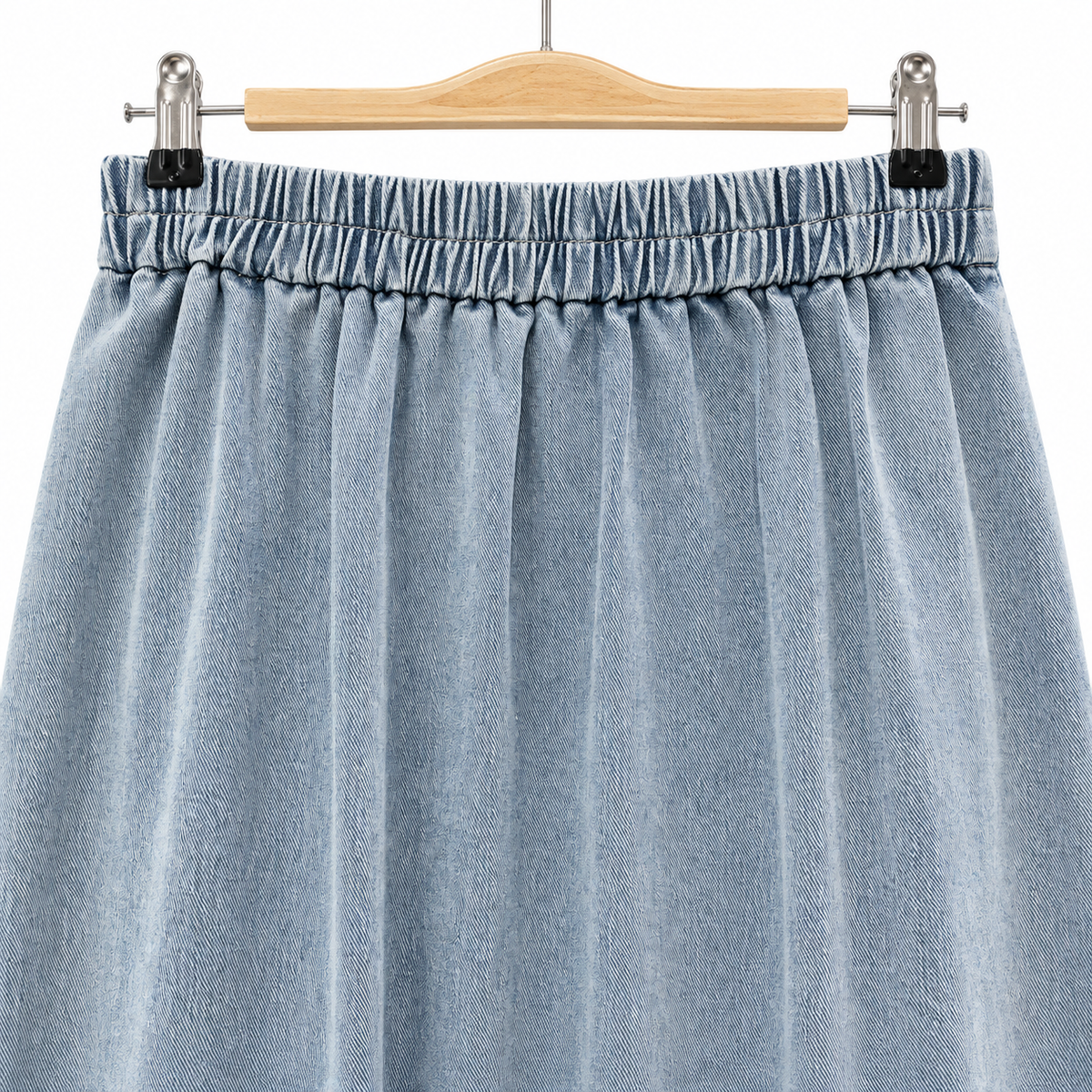 Jupe longue en jean asymétrique – Bleu clair