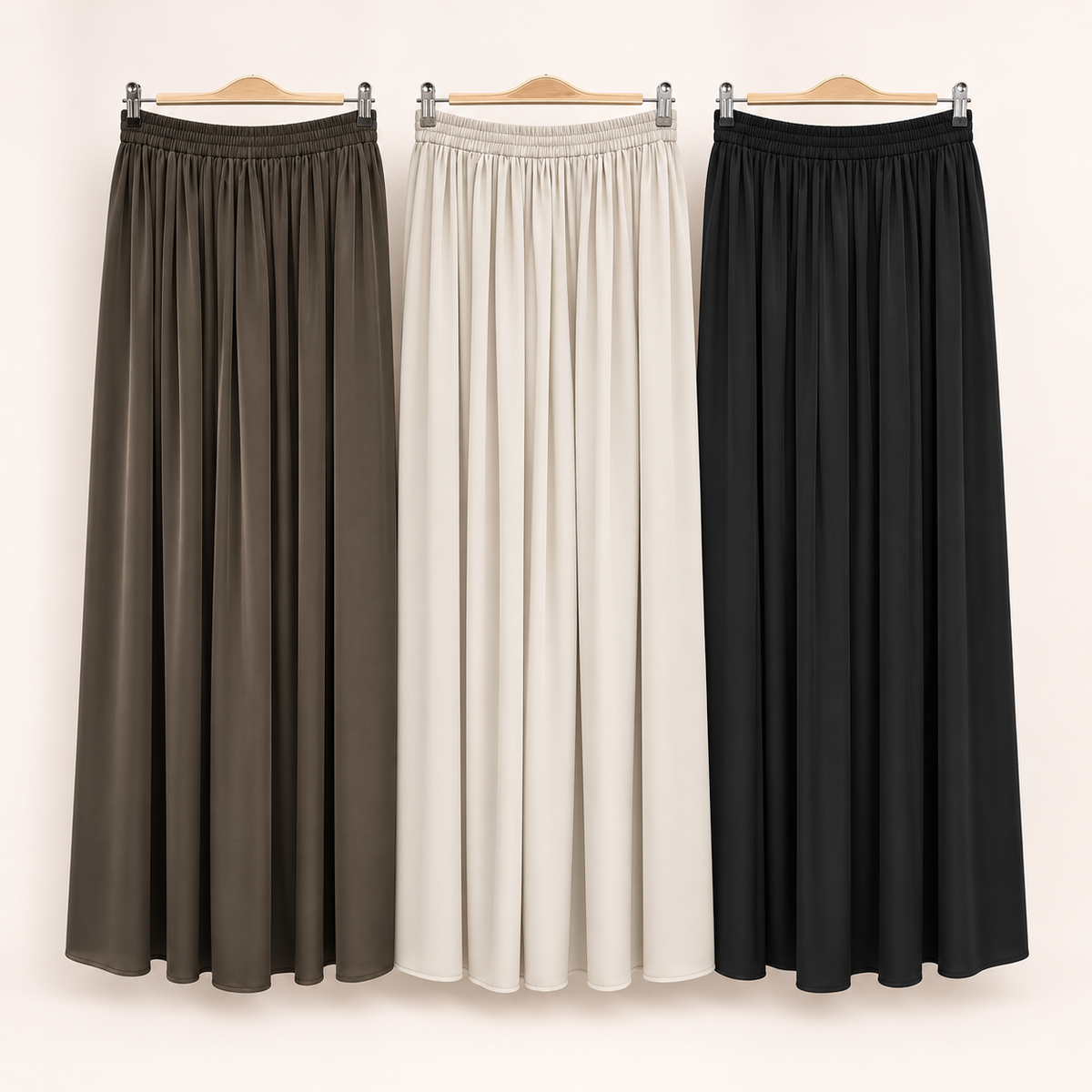 Jupe longue fluide à taille élastiquée
