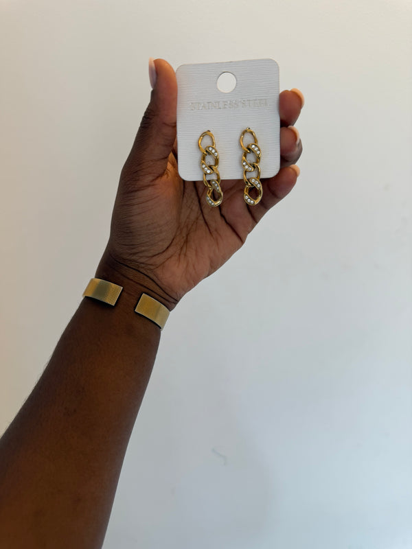 Boucles d’oreilles Maillons Dorés – Acier Inoxydable