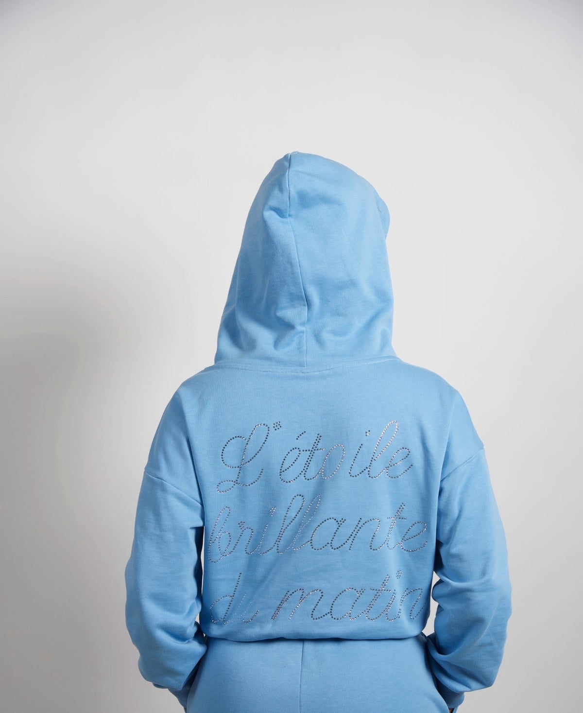 FAITH DESIGN - Sweat zippé bleu femme "l’étoile brillante du matin "