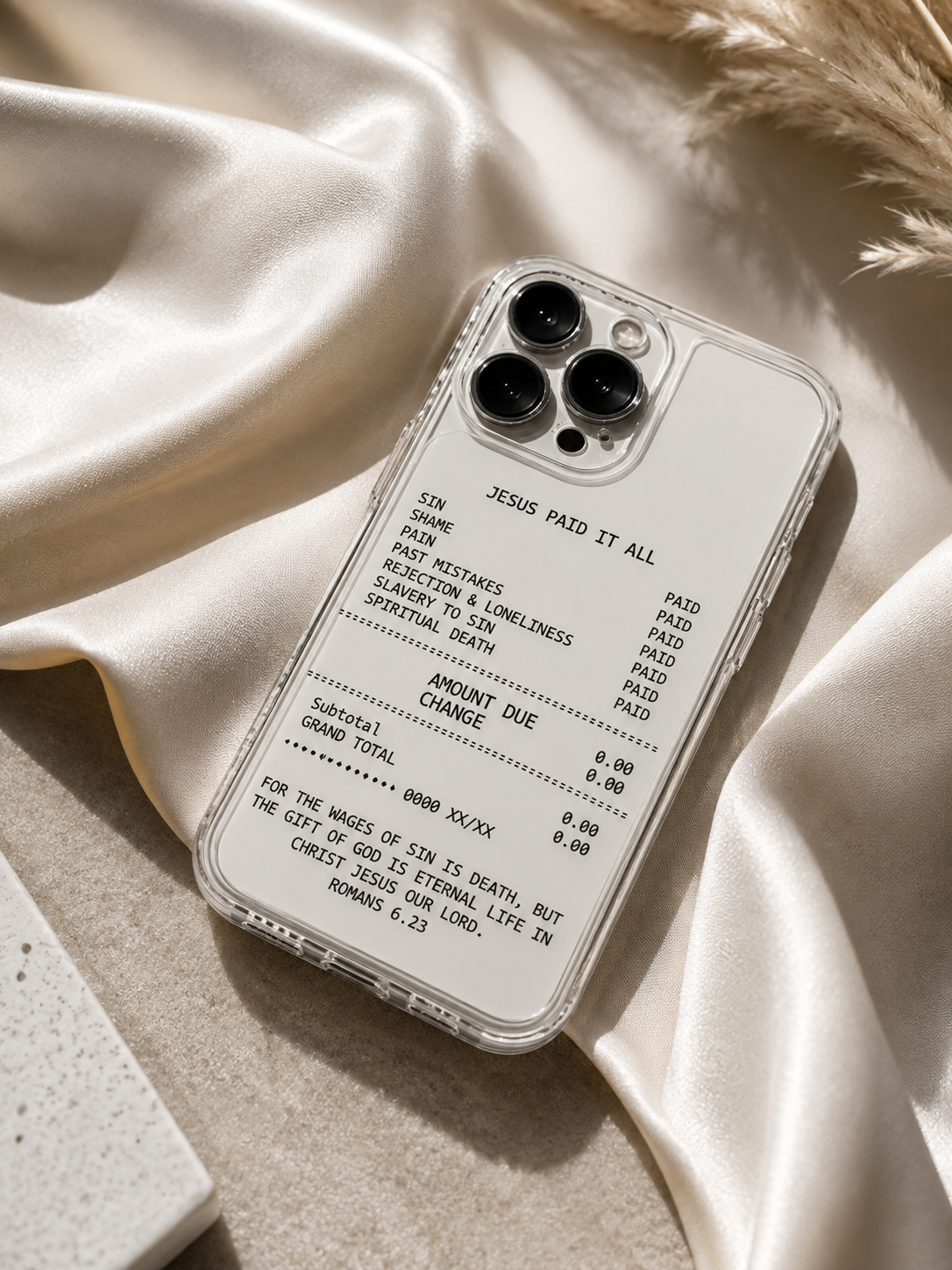 Coque “Jesus Paid It All” – Transparente ✝️