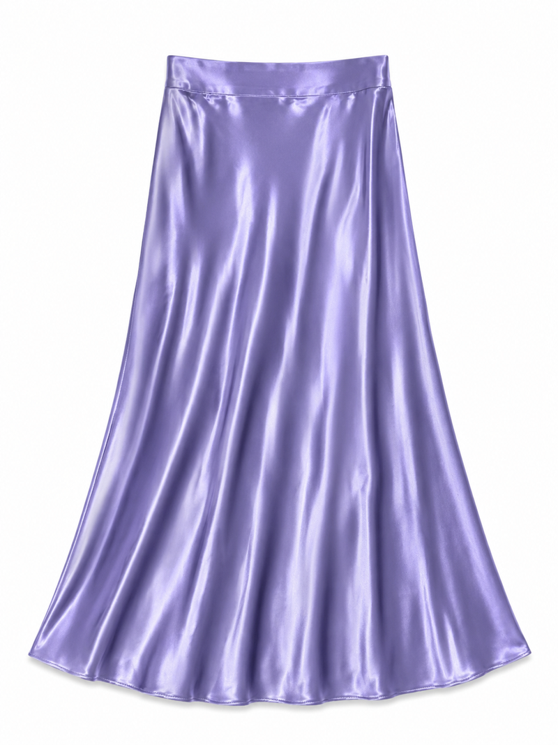 Jupe Longue Satinée lilas – Faith Sélection