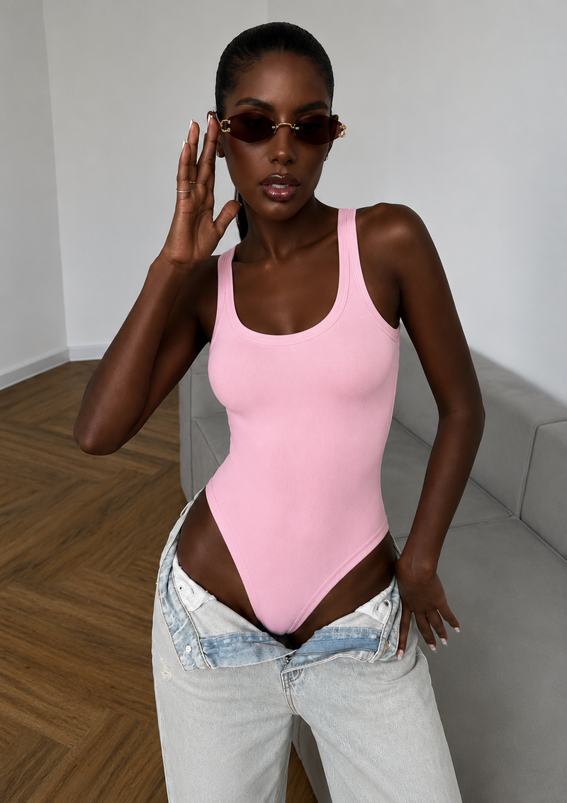 Body côtelé rose pastel Faith-sélection