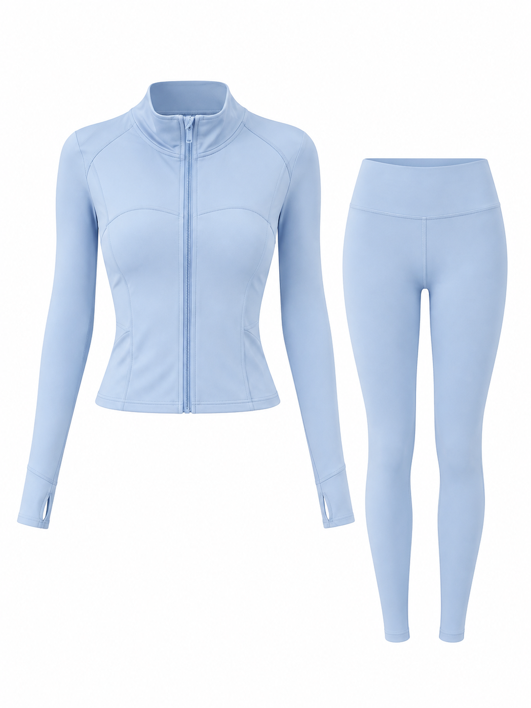 Ensemble Pilates bleu – Veste Zippée & Legging