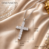 Collier Croix Jésus – Cristaux Multicolores Dorés
