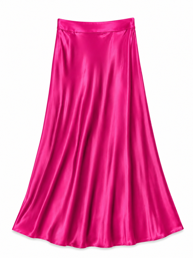 Jupe Longue Satinée Fuschia – Faith Sélection