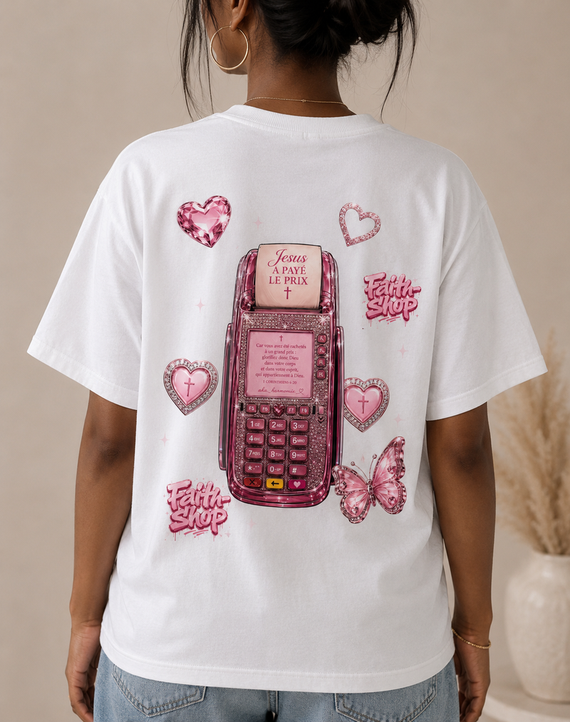 T-shirt chrétien femme « Faith Girl – Jésus a payé le prix »
