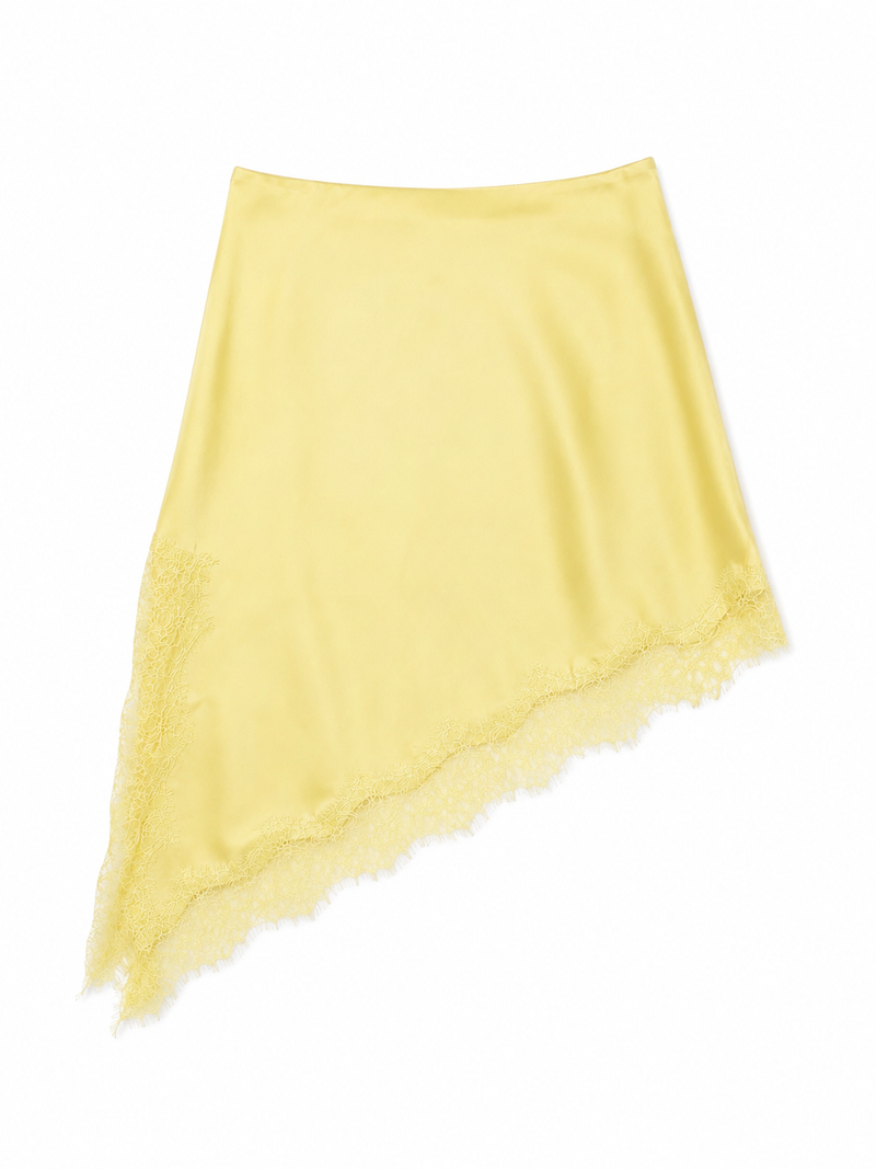 Jupe Asymétrique Jaune Satinée Faith Sélection