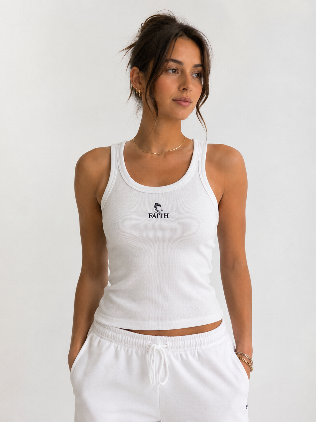 FAITH DESIGN - Débardeur femme "Mains en prière"