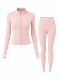 Titre Ensemble Pilates rose - Veste Zippée & Legging
