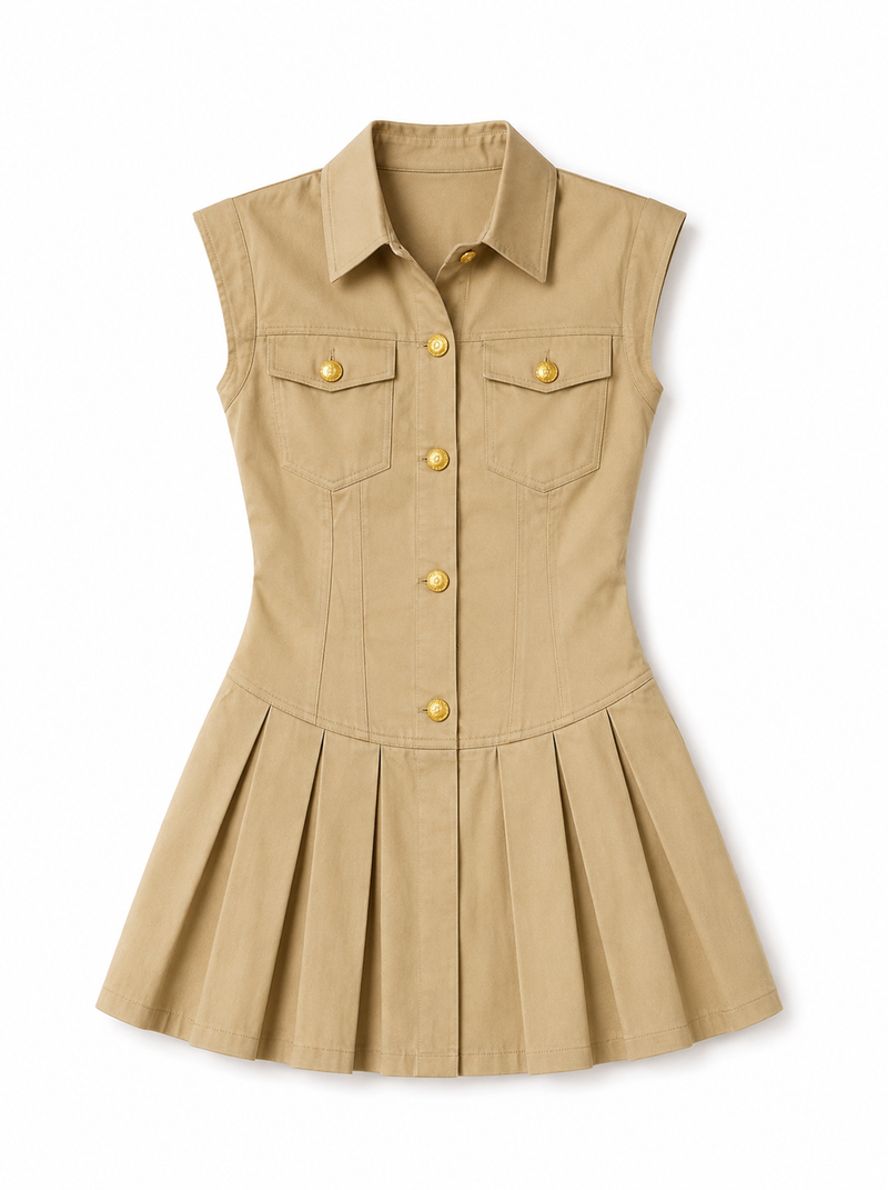Robe Chemise Plissée – Élégance Intemporelle Faith Sélection