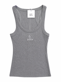 FAITH DESIGN - Débardeur femme Gris "Mains en prière"