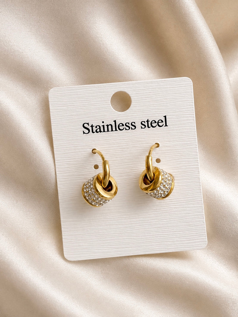 Boucles d’oreilles Éclat – Dorées & Strass
