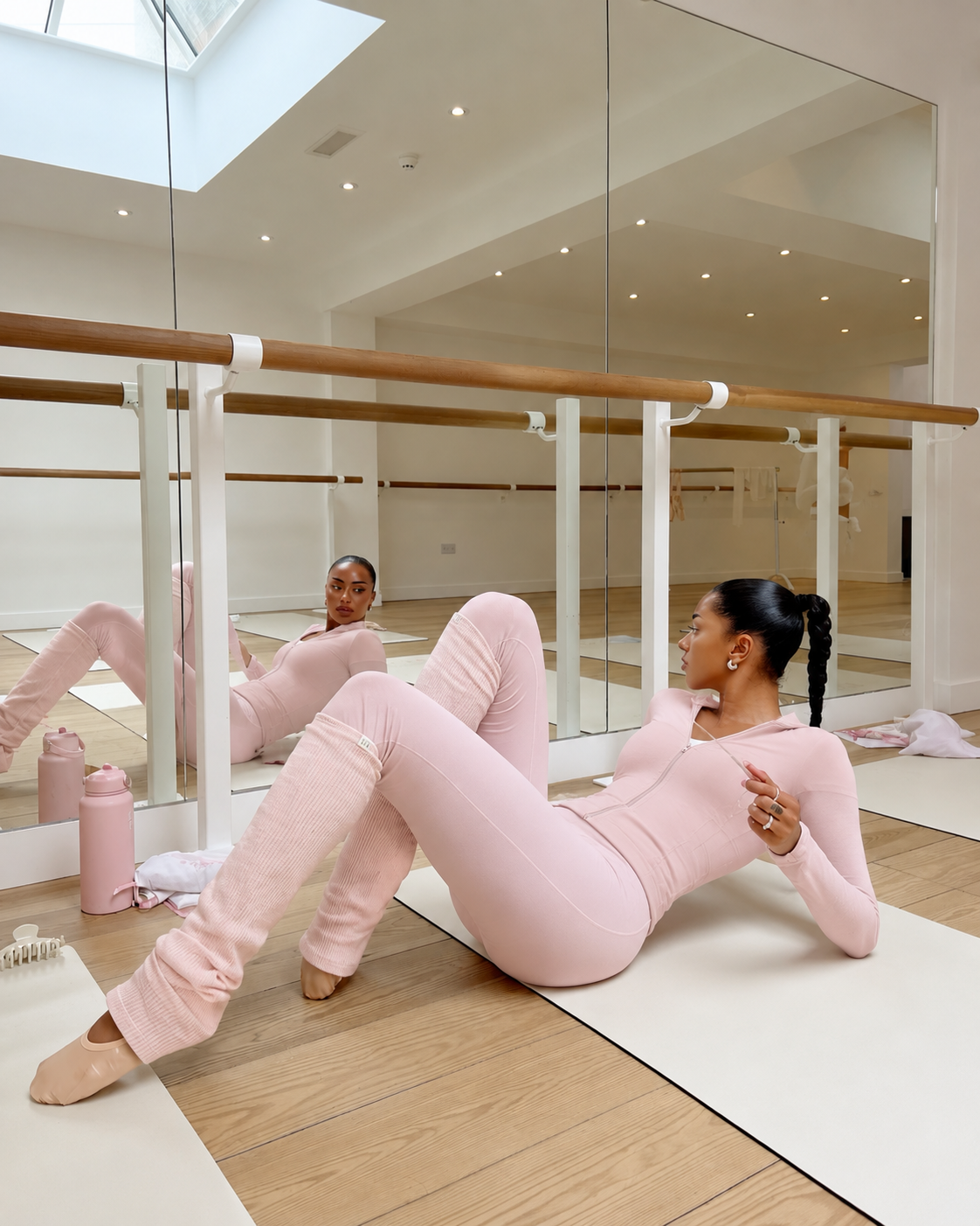 Titre Ensemble Pilates rose - Veste Zippée & Legging