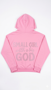 FAITH DESIGN - Sweat Zippé rose femme "Small Girl with a Big God"