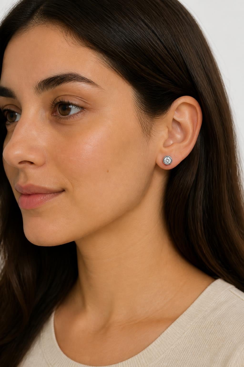 Boucles d’oreilles rondes en acier inoxydable