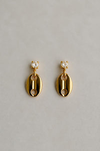 Boucles d’oreilles pendantes dorées en acier inoxydable