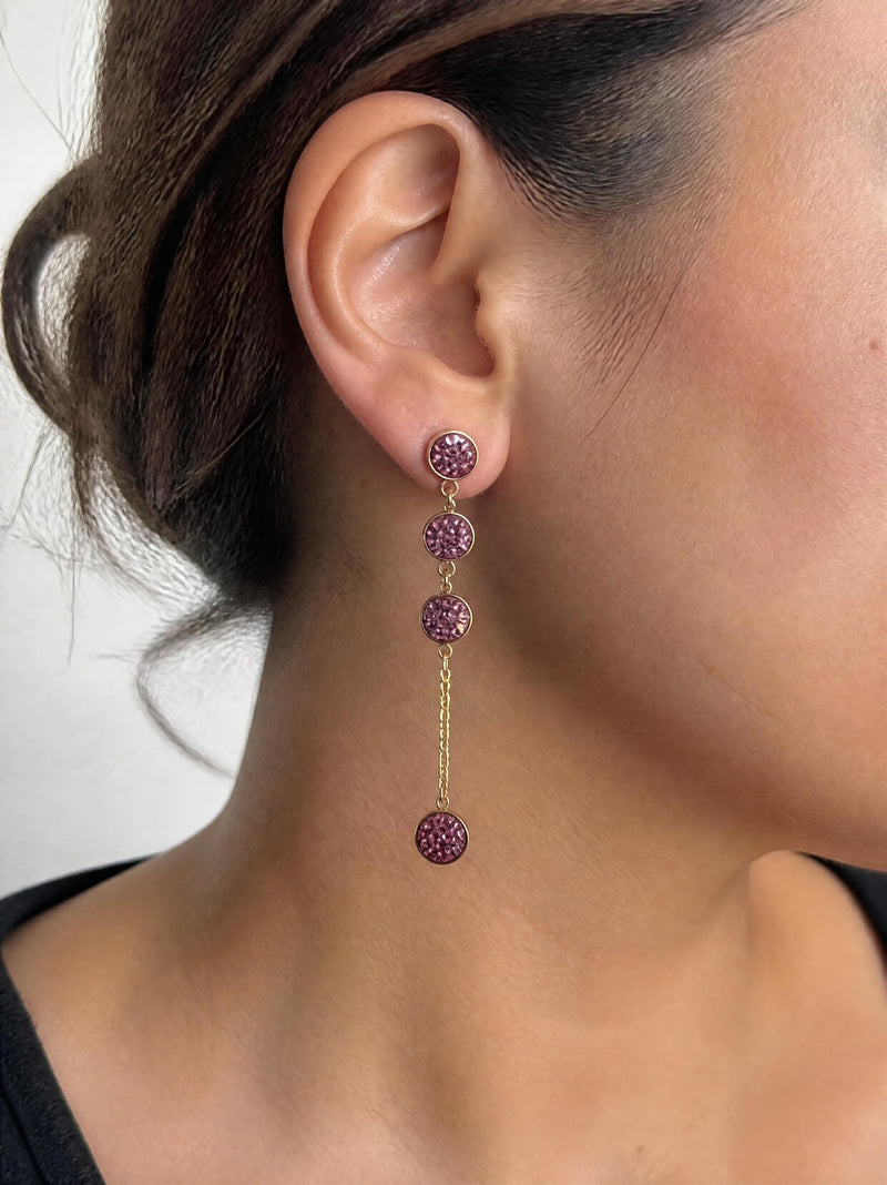 Boucles d’oreilles pendantes dorées en acier inoxydable