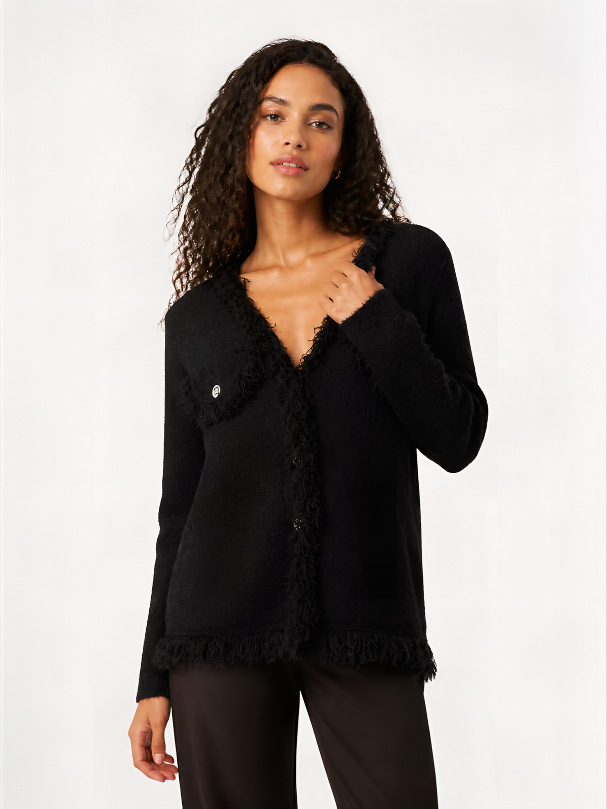 Cardigan détails franges